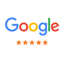 Google logo with five-star rating for Crabapple Pediatric Dentistry & Orthodontics